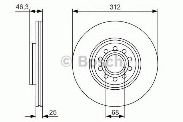 Диск гальмівний передній 0986479S23 BOSCH