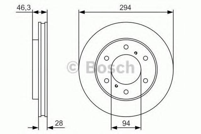 Диск переднього гальма 0986479S63 BOSCH