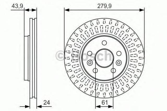 Диск гальмівний передній 0986479S66 BOSCH