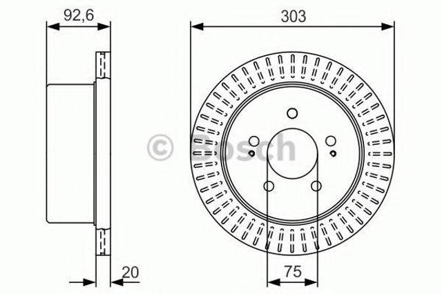 Диск заднього гальма 0986479V26 BOSCH