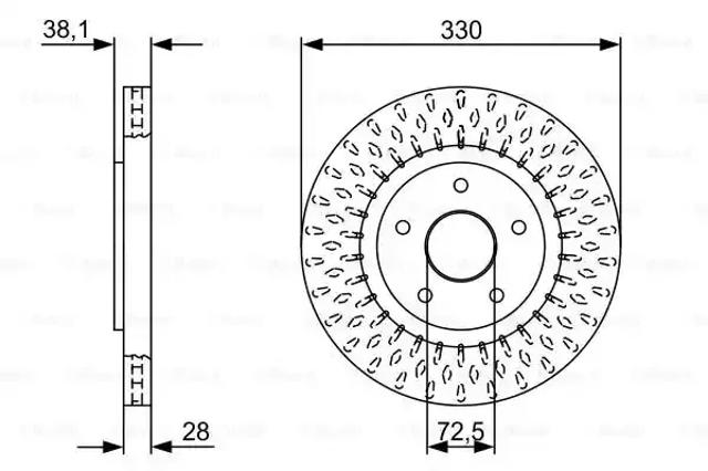 Диск гальмівний передній 0986479V85 BOSCH