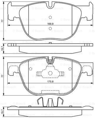 Передні гальмівні колодки 0986494191 BOSCH