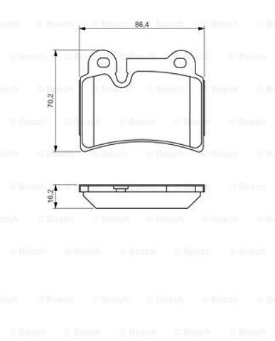 Комплект задніх колодок 0986494210 BOSCH