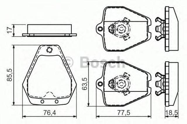 Передні гальмівні колодки 0986494215 BOSCH