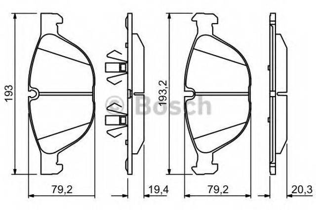 Колодки гальмівні передні, дискові 0986494307 BOSCH