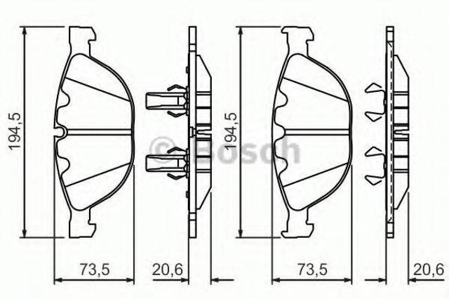 Колодки гальмівні дискові комплект 0986494349 BOSCH