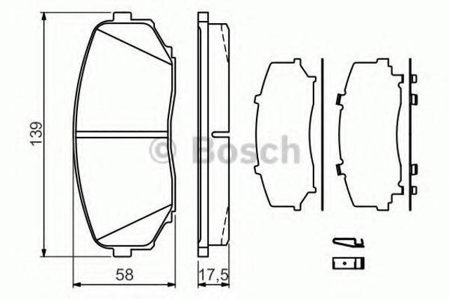 Колодки гальмівні дискові комплект 0986494375 BOSCH