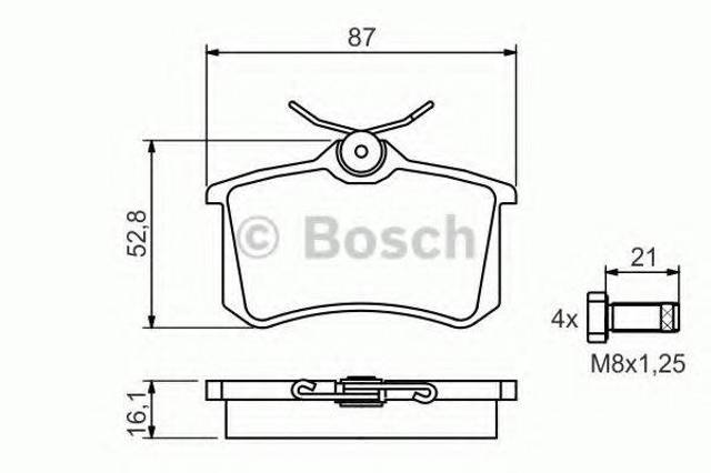 Колодки гальмівні задні, дискові 0986494399 BOSCH