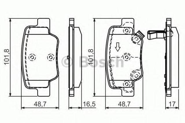 Задні колодки 0986494404 BOSCH