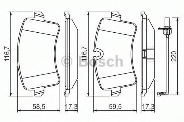 Комплект задніх колодок 0986494488 BOSCH