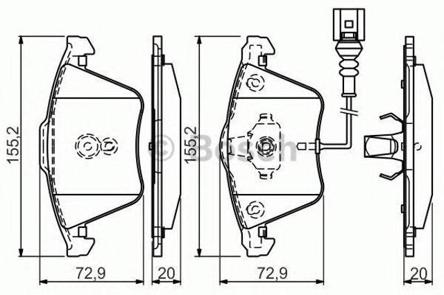 Колодки передні 0986494550 BOSCH