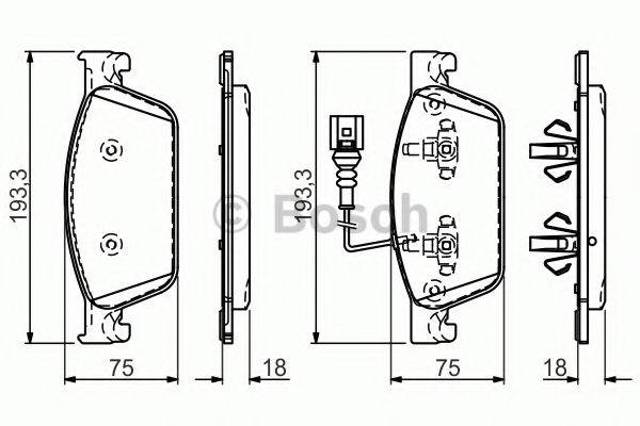 Колодки передні 0986494553 BOSCH