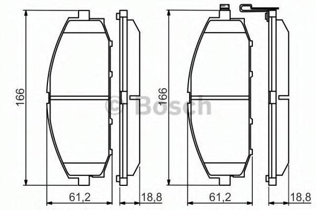 Колодки гальмівні передні, дискові 0986494560 BOSCH