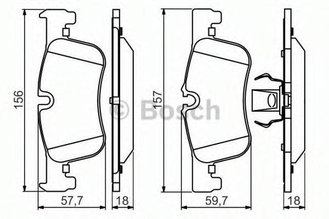 Колодки гальмівні передні, дискові 0986494561 BOSCH