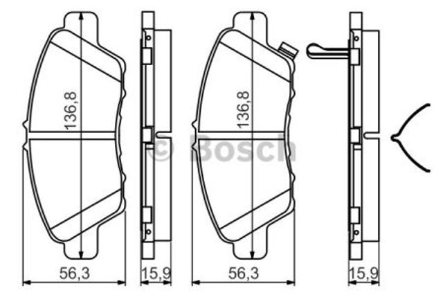 Тормозні колодки 0986494562 BOSCH