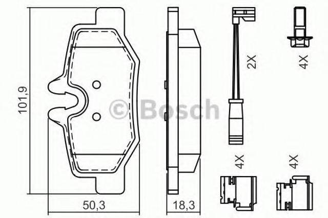 Комплект задніх колодок 0986494603 BOSCH