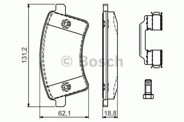 Колодки гальмівні дискові комплект 0986494612 BOSCH