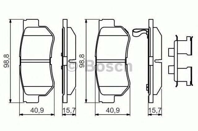 Задні гальмівні колодки 0986494635 BOSCH