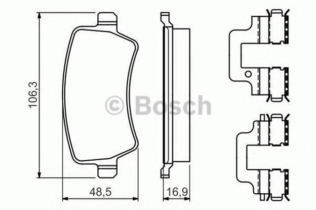 Колодки на гальмо задній дисковий 0986494641 BOSCH
