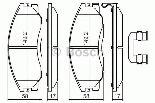 Колодки гальмівні передні, дискові 0986494650 BOSCH