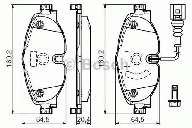 Колодки гальмівні передні, дискові 0986494660 BOSCH