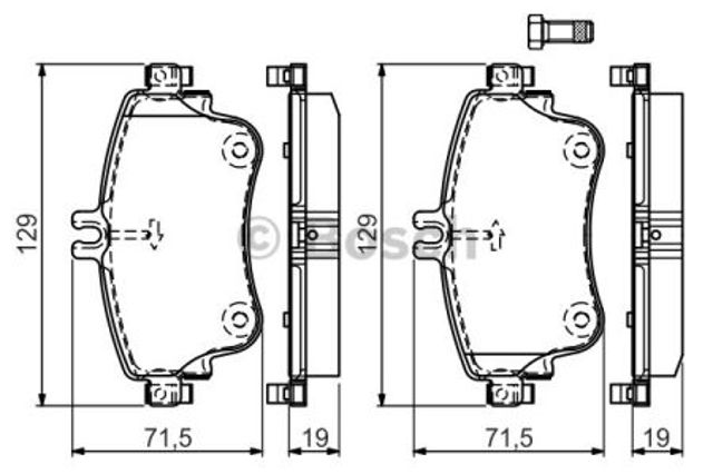 Колодки гальмівні дискові комплект 0986494663 BOSCH