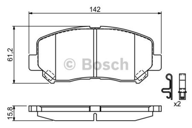 Колодки гальмівні передні, дискові 0986494675 BOSCH