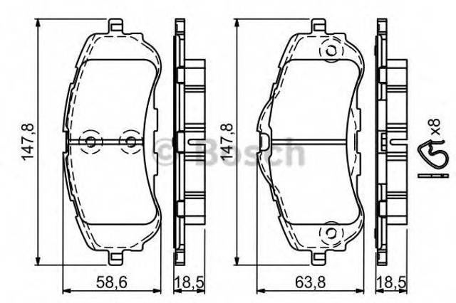 Колодки передні 0986494714 BOSCH