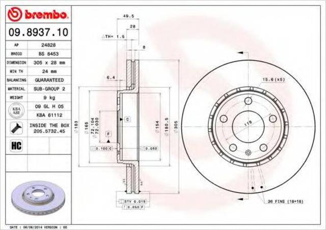 Ротор гальмівний 09893710 BREMBO