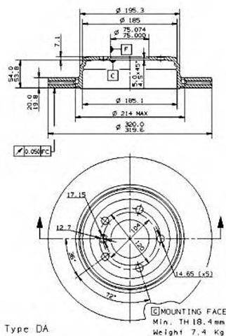 Диск гальмівний задній 09942511 BREMBO