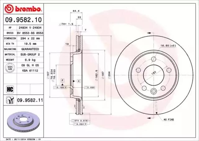 Дискові гальма 09958210 BREMBO