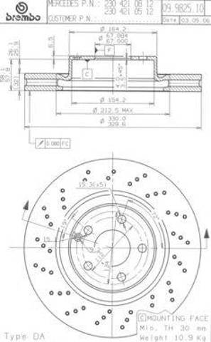 Гальмо дискове переднє 09982511 BREMBO