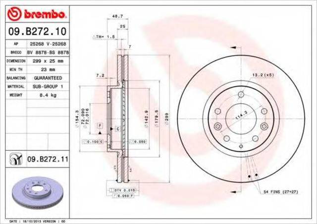 Ротор гальмівний 09B27210 BREMBO