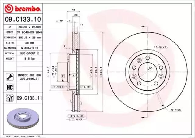 Ротор гальмівний 09C13311 BREMBO