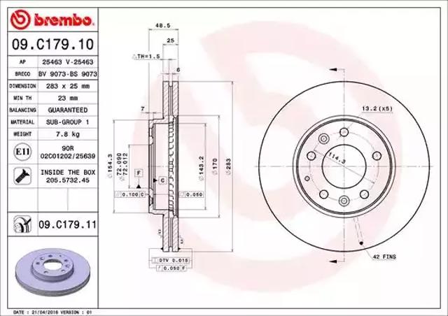 Ротор гальмівний 09C17911 BREMBO
