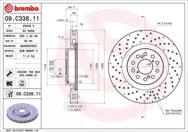 Ротор гальмівний 09C33811 BREMBO