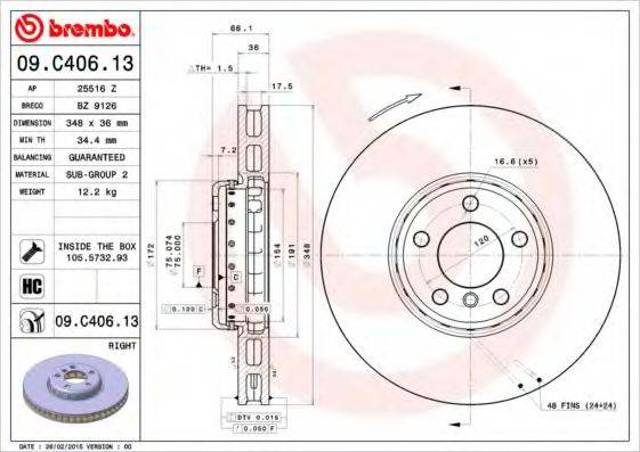 Ротор гальмівний 09C40613 BREMBO
