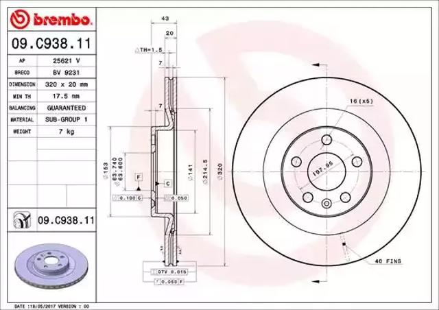 Дискові гальма 09C93811 BREMBO