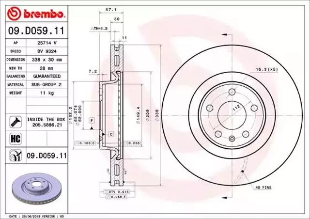 Ротор гальмівний 09D05911 BREMBO