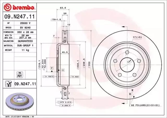 Дискові гальма 09N24711 BREMBO