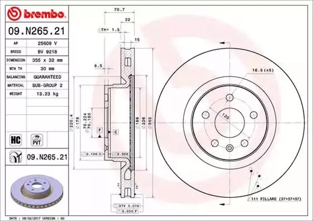 Диск переднього гальма 09N26521 BREMBO