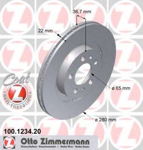 Диск переднього гальма 100123420 ZIMMERMANN