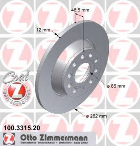 Диск заднього гальма 100331520 ZIMMERMANN