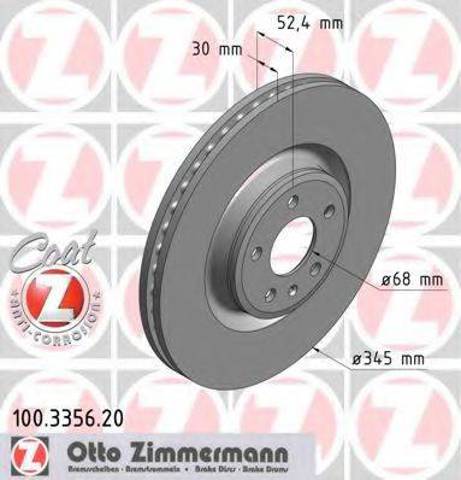 Диск переднього гальма 100335620 ZIMMERMANN