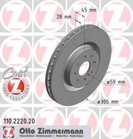 Диск переднього гальма 110222020 ZIMMERMANN