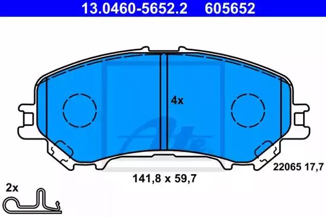 Передні гальмівні колодки 13046056522 ATE