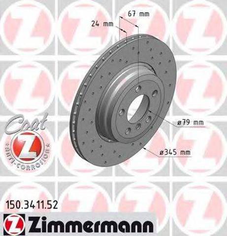 Диск заднього гальма 150341152 ZIMMERMANN