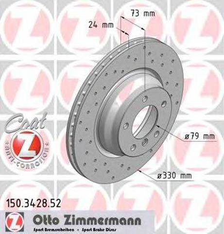 Диск переднього гальма 150342852 ZIMMERMANN