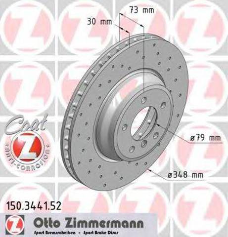 Диск переднього гальма 150344152 ZIMMERMANN