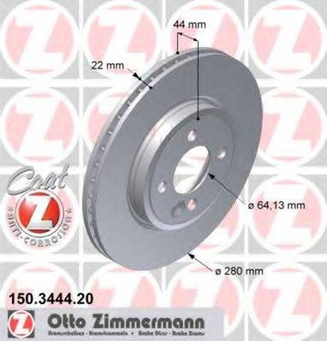 Диск гальмівний передній 150344420 ZIMMERMANN